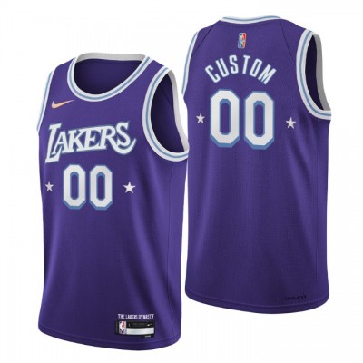 Los Angeles Lakers Custom Men's Nike Purple 202122 Swingman NBA Jersey City Edition